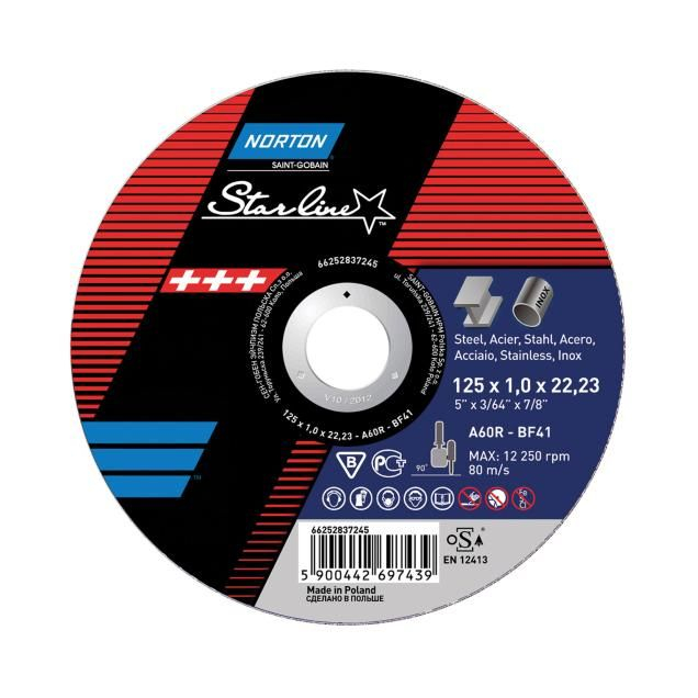 Disc debitare, Norton Starline, pentru polizor unghiular, diametru 115/125 mm [1]