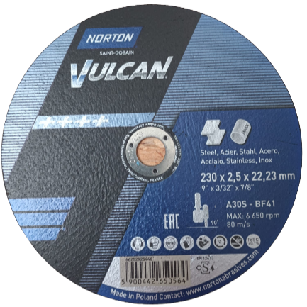 Disc de taiere, Norton Vulcan, pentru polizor unghiular, diametru 115/125 mm [1]