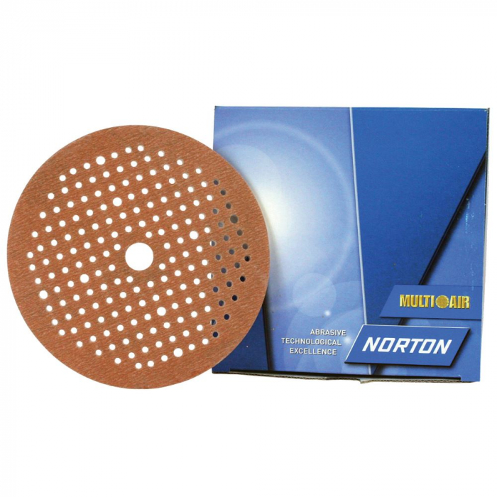 Disc abraziv slefuit velcro, Norton A275 Multi-Air, gauri multihole, duritate P80 - P1800, diametru Ø150 mm [1]
