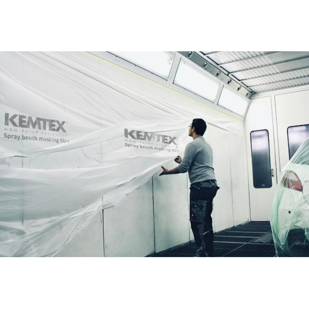 Folie mascare peteti cabina vopsit, Kemtex 12.10210-02, antistatica, culoare transparent, dimensiune 2.1 X 18 metri [2]