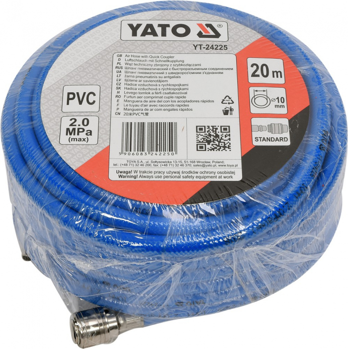 Furtun alimentare aer, YATO 2422X, proferional Ø 10 mm, lungime 10 / 20 metri [1]