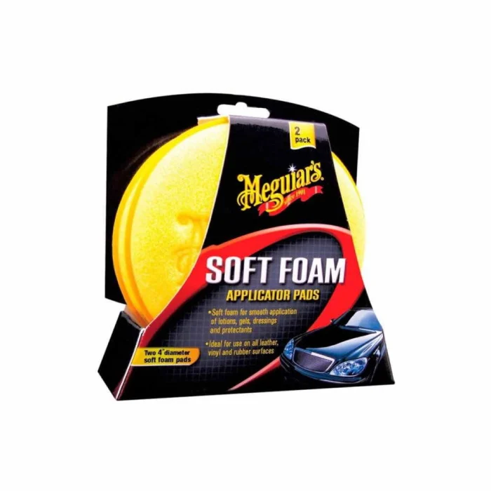 Burete aplicator, Meguiar's Soft Foam Applicator Pad 4.5", set 2 buc, pentru ceara si sealant, diametru 101 mm [1]