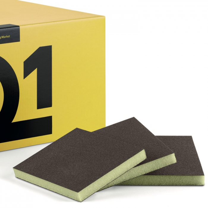 Burete abraziv, Q1® DSS, cu fata dubla, dimensiune 98 mm x 120 mm x 13 mm [2]