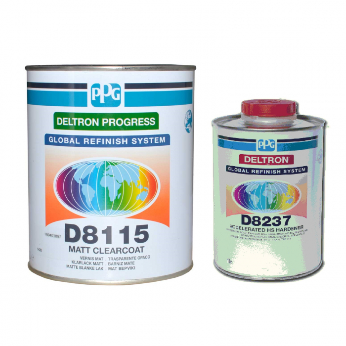 Pachet lac auto mat, PPG D8115 Matt Clearcoat System, cantitate 1 litri lac si 0.5 litri intaritor [1]