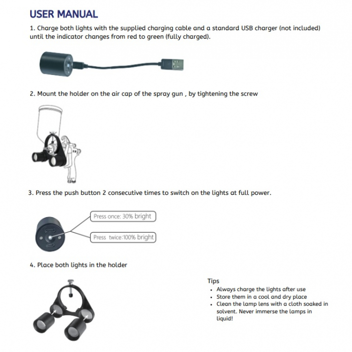 Lampa auxiliara universala led, Kemtex 16.0710-00, se poate monta pe aproape orice pistol de vopsit [5]