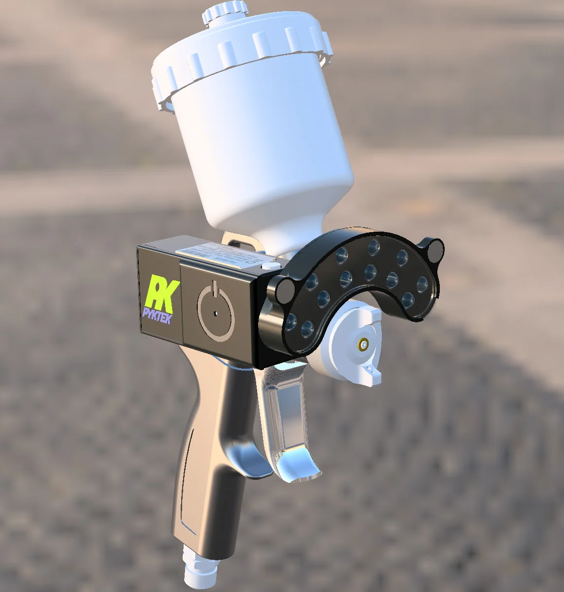 Lampa auxiliara universala led, Pyktek PK6000K, se poate monta pe aproape orice pistol de vopsit [6]