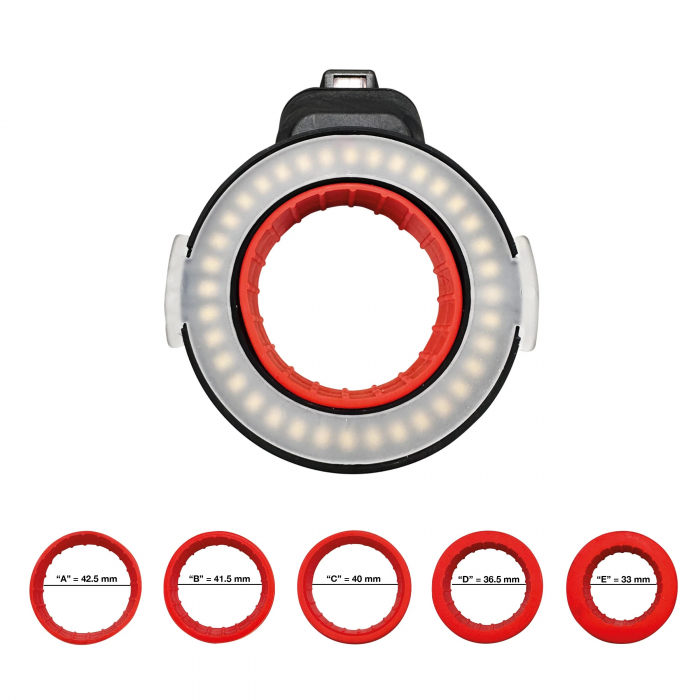 Lampa auxiliara universala led, Walcom 360 True Light, se poate monta pe diferite pistoale de vopsit [2]
