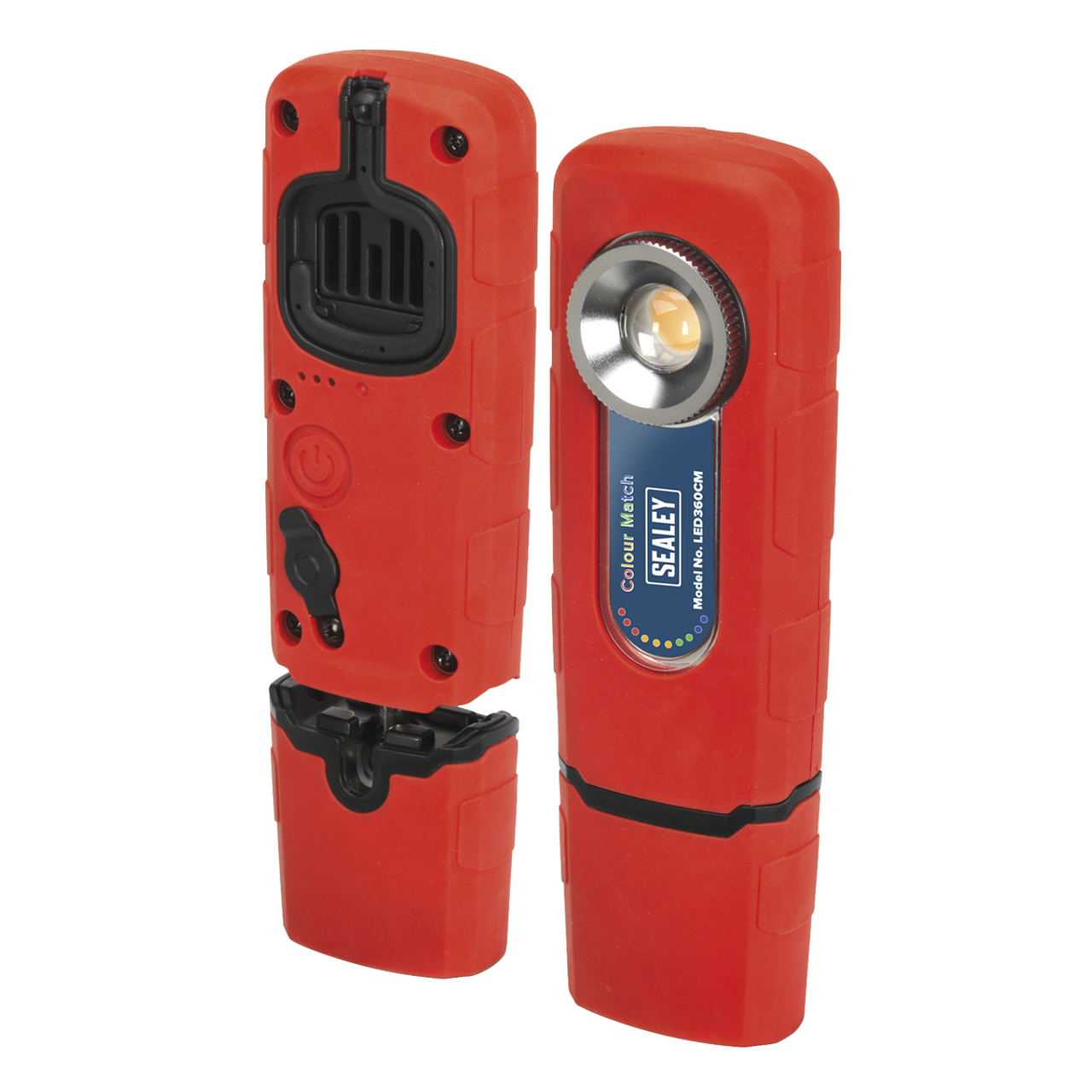 Lampa verificat nuanta vopselei, Sealey LED360CM, lanterna cu led si acumulator, rotire 360° [5]