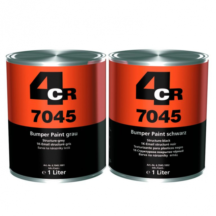 Vopsea structurata pentru plastic, 4CR 7045 Bumper Paint, culoare gri / negru, cantitate 1 litru [1]