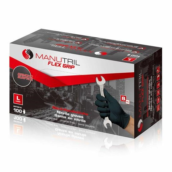 Manusi nitril, Serwo UNIB, foarte rezistente, culoare negru, cutie 100 buc [1]