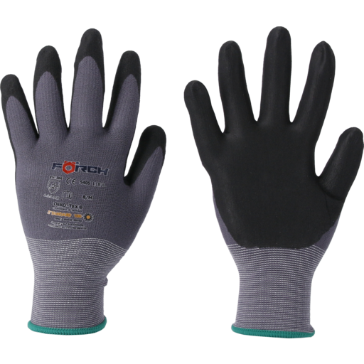 Manusi tricotate, Forch Fin PU, foarte rezistente, culoare gri-negru, set 1 prereche [1]