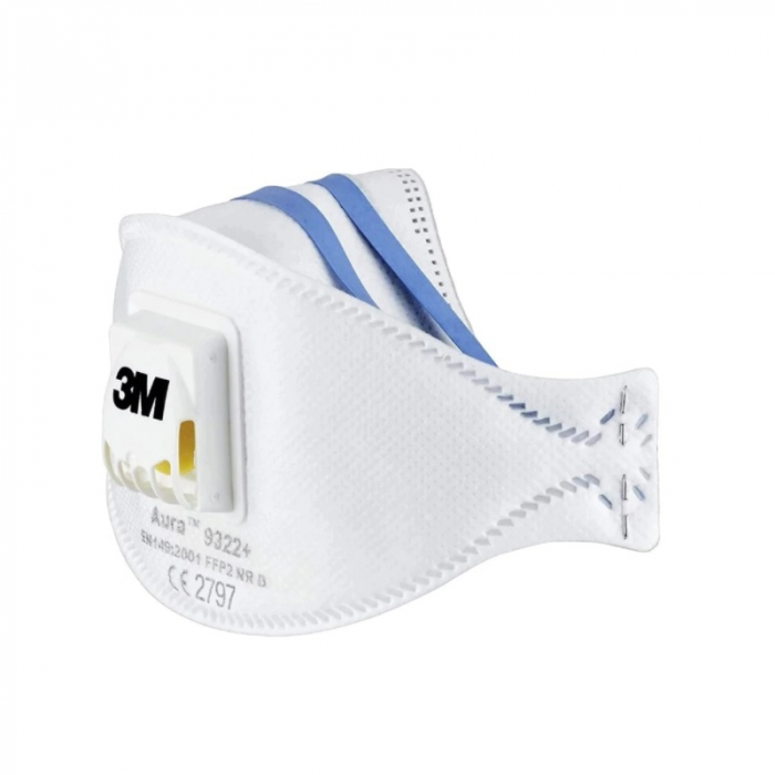 Masca protectie respiratorie 3M Aura™ 9322+, protectie ridicata FFP2, supapa 3M™ Cool Flow™ , set 10 bucati (stoc limitat) [2]