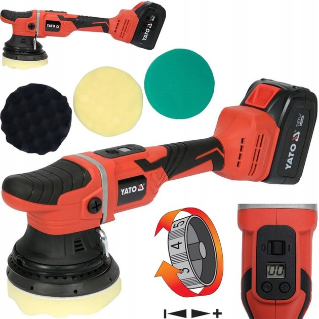 Masina de polisat electrica, Yato 82924, acumulator, orbitare 15 mm, diametru Ø 125 mm [2]