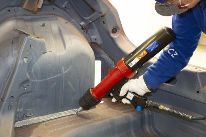 Mastic polimer pulverizabil, Teroson MS 9320 Polymer, culoare ocru-bej / gri, pentru pistol pneumatic, gramaj 300 ml [10]