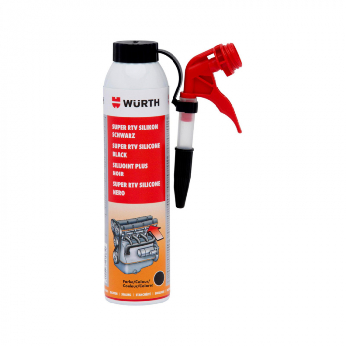 Silicon, Wurth RTV, negru/transparent, pentru pistol, gramaj 200 ml [1]