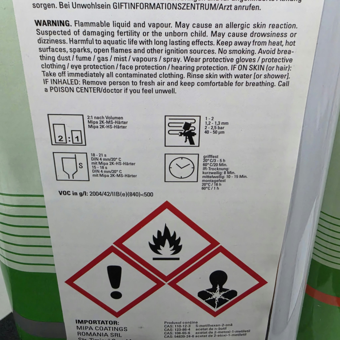 Pachet lac auto, Mipa CS95, UHS 2:1, cantitate 1 / 5 litri + intaritor [2]