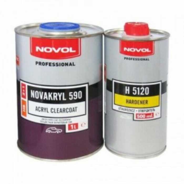 Pachet lac auto, Novol Professional Novakril 590, ceramic carbion, cantitate 1 litru lac + 0.5 litri intaritor [1]
