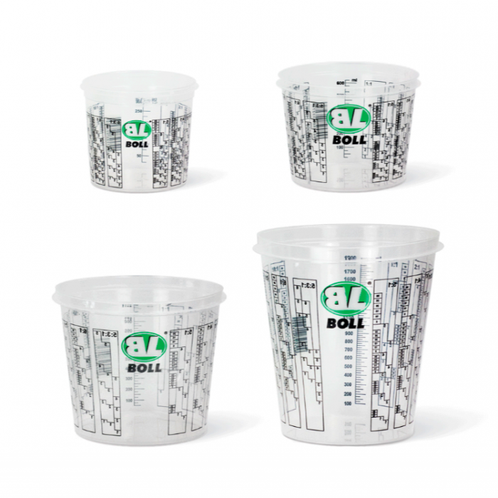 Pahar gradat, Boll PRBL-7023X, pentru mixat vopsea cu capac, diferite marimi [1]