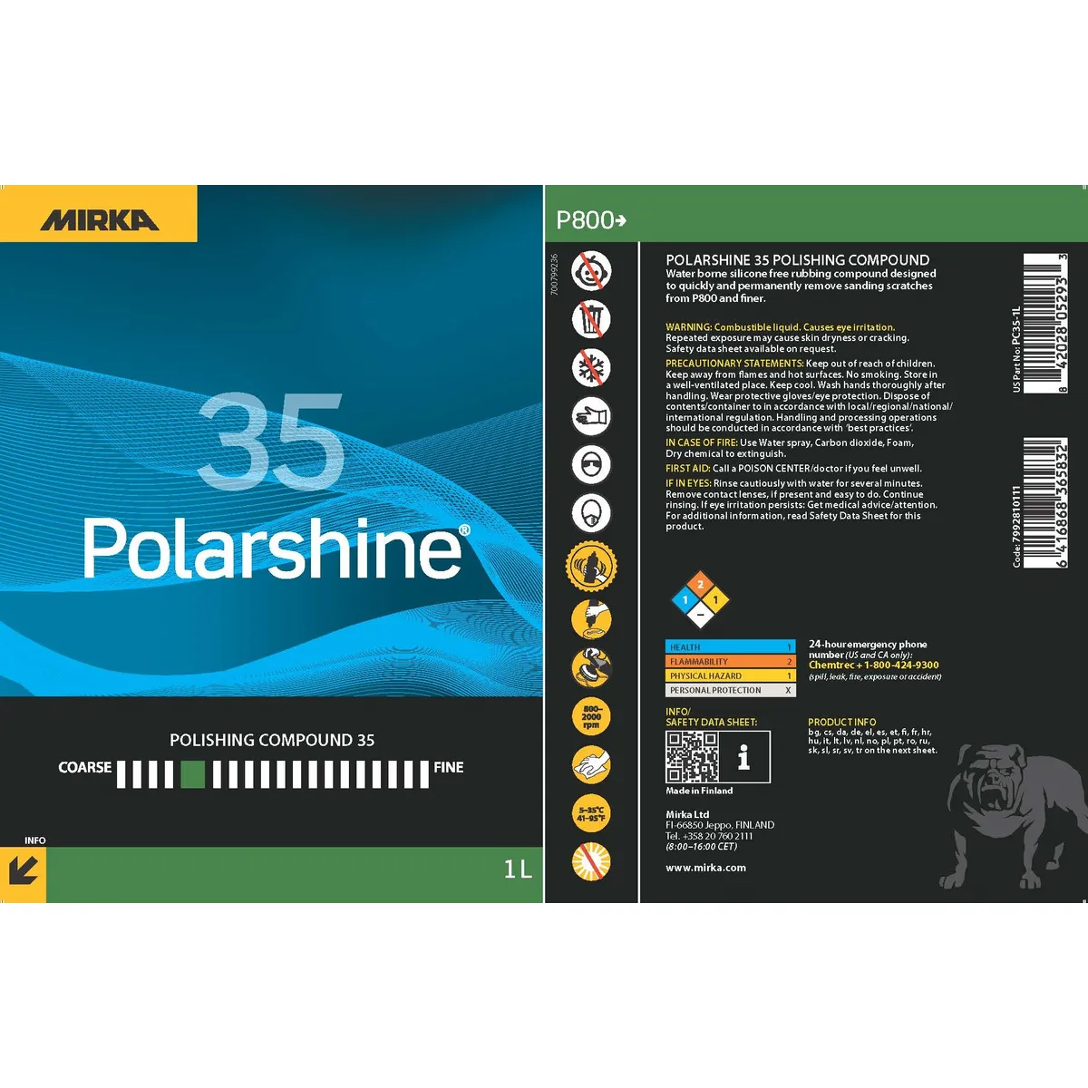 Pasta polish, Mirka Polarshine® 35 Polishing Compound, compus de lustruire grosier dezvoltat pentru aplicații industriale și marine solicitante, gramaj 1 litru [2]