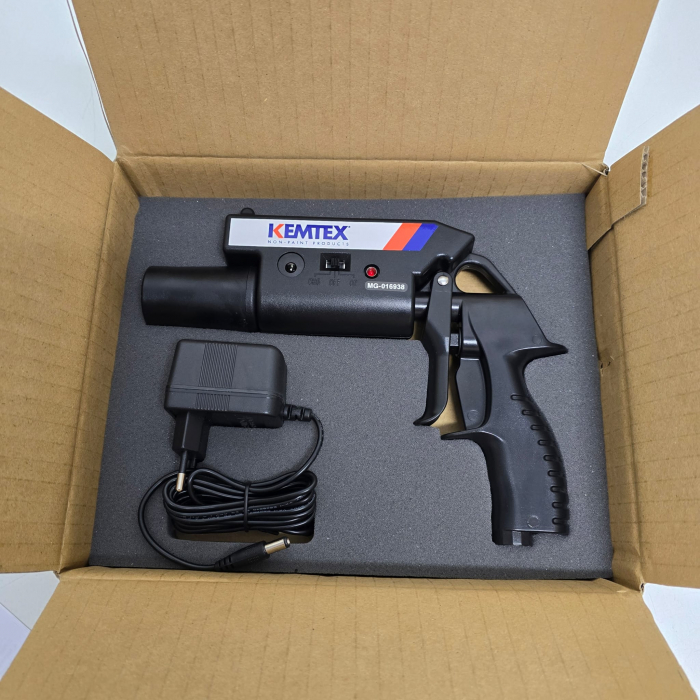 Pistol de ionizare antistatic, Kemtex ION-GUN, neutralizeaza sarcinile statice si curata suprafata cu aer comprimat ionizat [12]