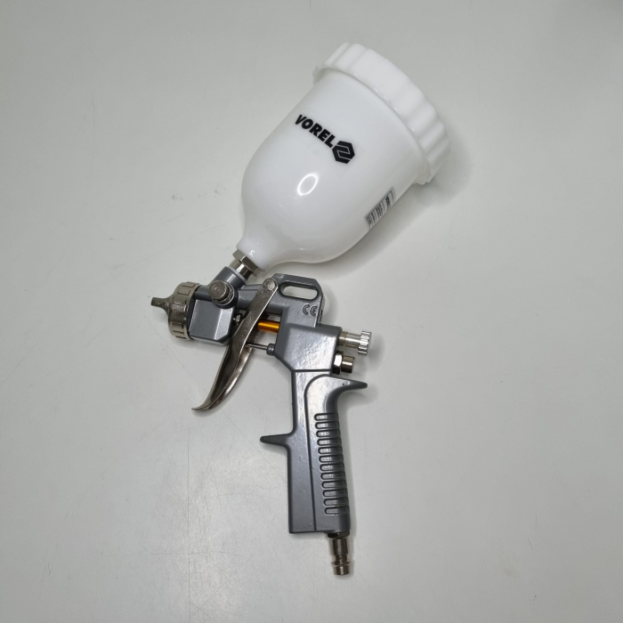 Pistol de pulverizare, Vorel 81618, pentru lac,  cupa plastic 0.68 ml, duza 1.5 mm, consum aer  450 l/min [6]
