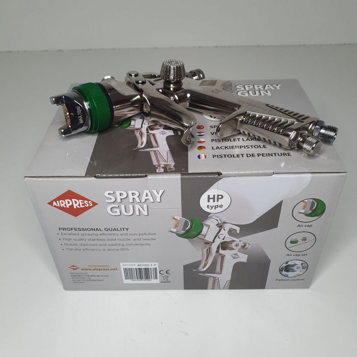 Pistol de vopsit, Airpress 45103 HP, cupa plastic 600 ml, duza la alegere, consum aer incepand cu 99 l/min [13]