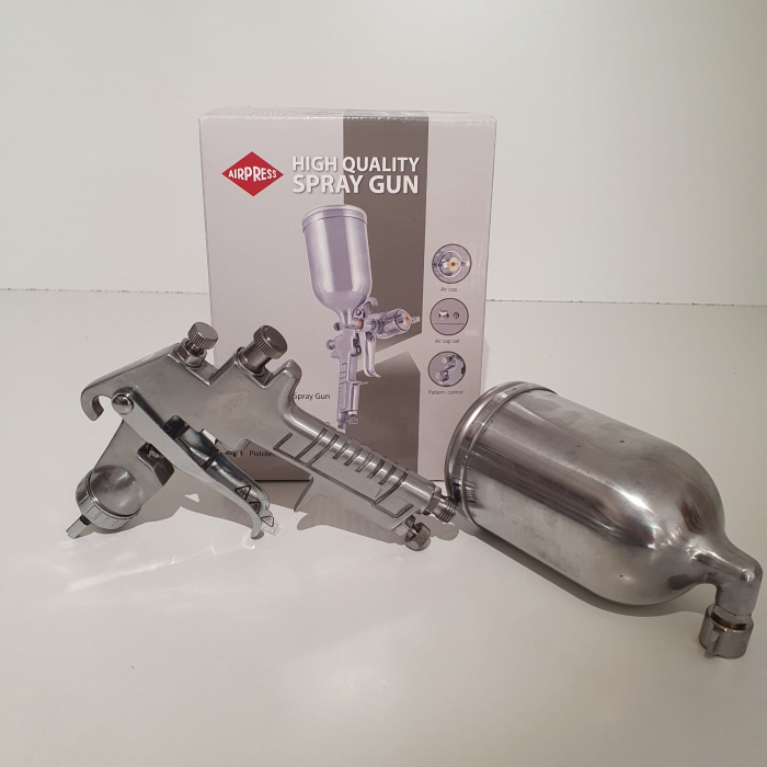 Pistol de vopsit, Airpress 45184 HP, cupa metal 400 ml, duza la alegere, consum aer incepand cu 113 l/min [4]