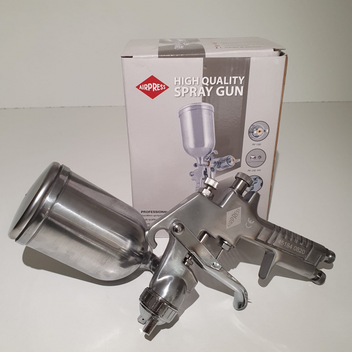 Pistol de vopsit, Airpress 45184 HP, cupa metal 400 ml, duza la alegere, consum aer incepand cu 113 l/min [8]