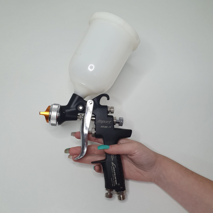 Pistol de vopsit, Anest Iwata AZ3 HTE-S Impact - Black Version Air Gunsa, cupa plastic 600 ml, diferite duze la alegere [4]