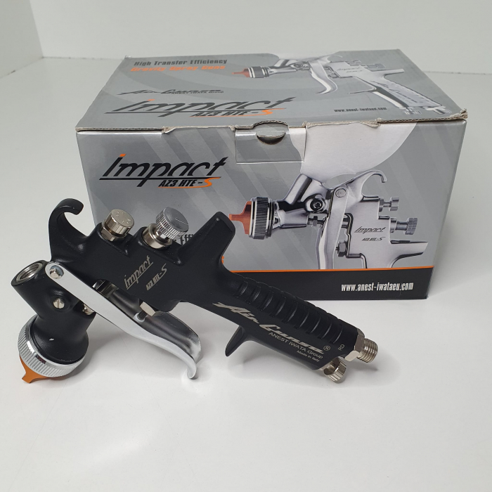 Pistol de vopsit, Anest Iwata AZ3 HTE-S Impact - Black Version Air Gunsa, cupa plastic 600 ml, diferite duze la alegere [10]