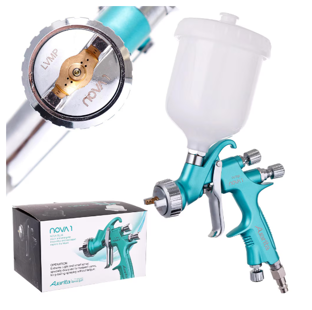 Pistol de vopsit, Auarita NOVA 1 LVMP, cana plastic 600 ml, consum aer 250 - 310 l/min, duza 1.8 mm [2]