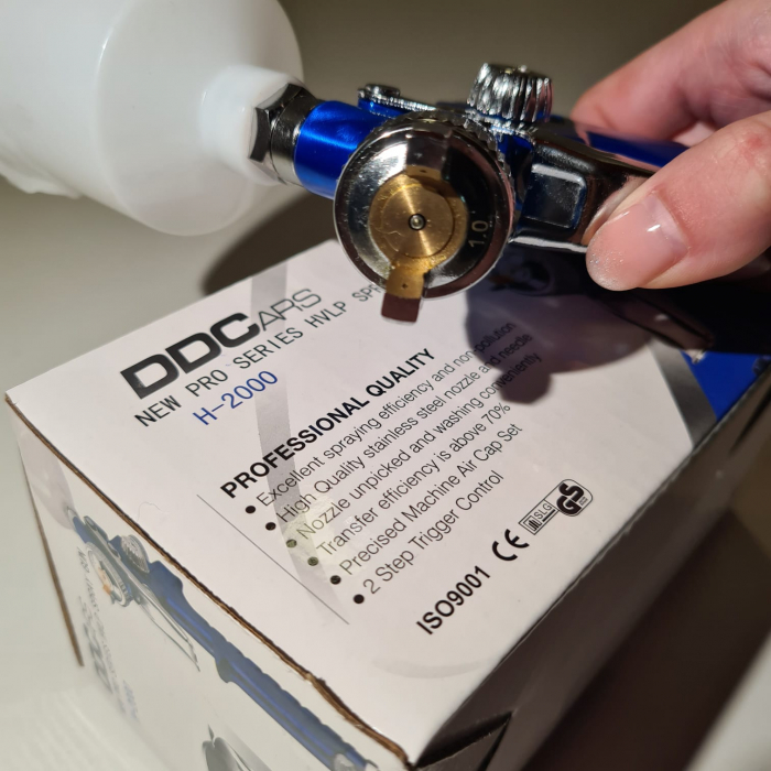 Pistol de vopsit pentru retus, DD Cars MINI H-2000, consum aer 90 - 140 l/min, cana 125 ml [7]