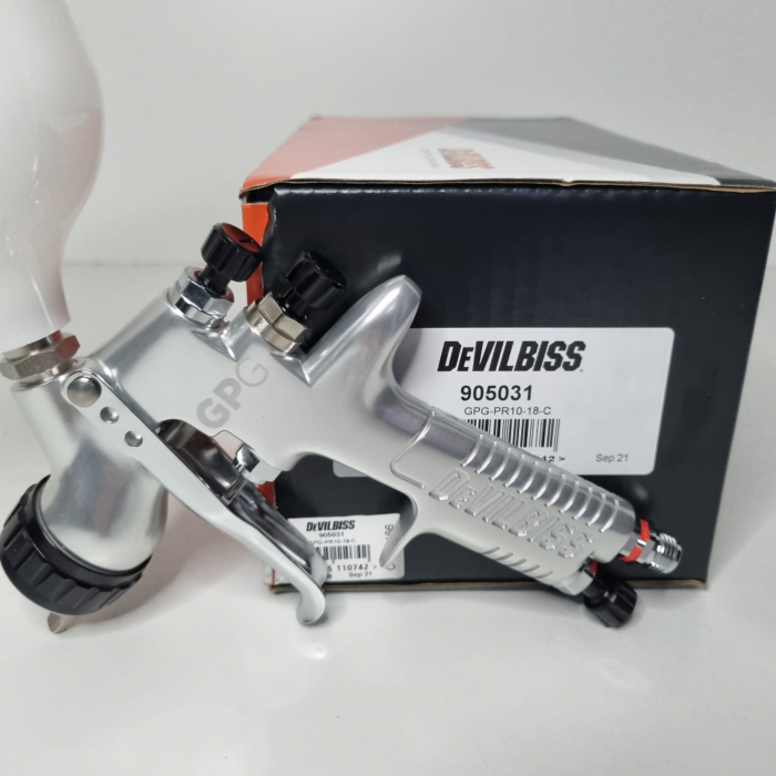 Pistol de vopsit DeVilbiss GPG-PR10, cap aer PR10, cupa plastic 560 ml, duza la alegere, consum aer 340 l/min [11]