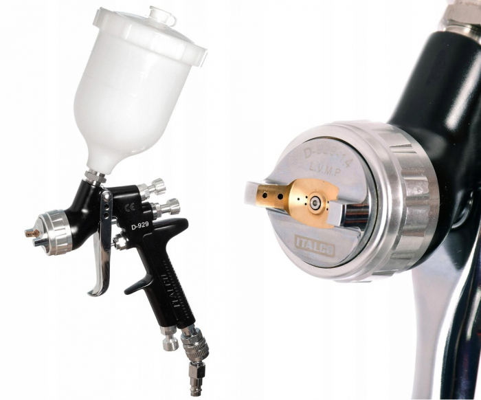 Pistol de vopsit, Italco H-929 LVMP, cupa plastic 600 ml, duza la alegere, consum aer incepand cu 254 l/min [2]