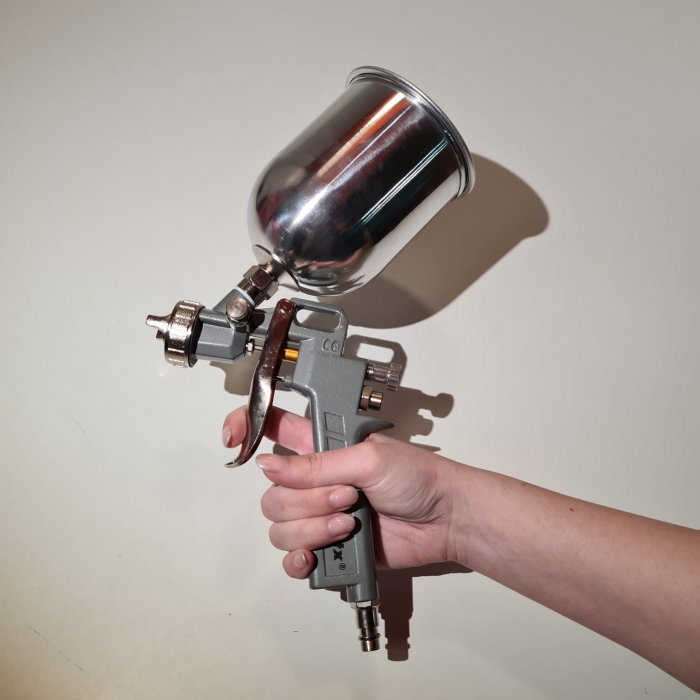 Pistol de vopsit, Matrix 573149, cana metalica 600 ml, duza 1.2, 1.5 si 1.8 mm, consum aer 75 - 230 l/min [12]