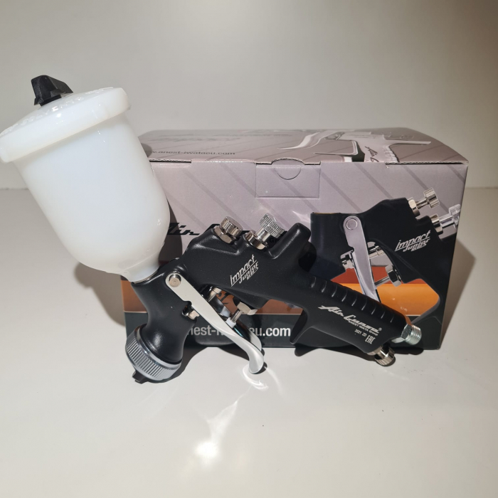Pistol de vopsit pentru retus, Anest Iwata AZ4 - HTE Impact Junior Air Gunsa, cupa plastic 200 ml, duza 0.8 - 1.8 mm, consum aer 50 - 275 l/min [7]
