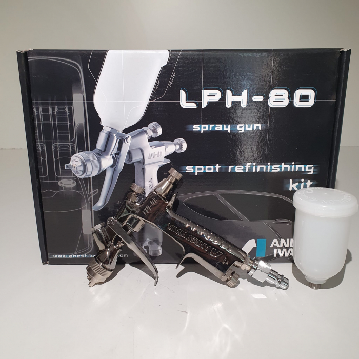 Pistol de vopsit pentru retus, Anest Iwata LPH-80, cupa plastic 70 ml, duza 0.6 - 1.2 mm, consum aer 60 l/min [13]