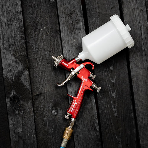 Pistol de vopsit, Auarita K-400 LVMP, cana plastic 600 ml, duza la alegere, consum aer 155-270 l/min [8]