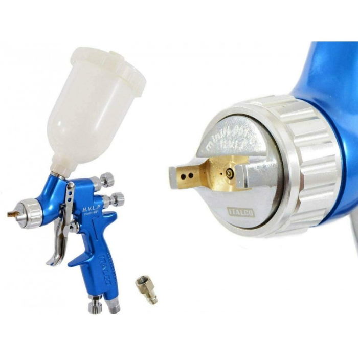 Pistol de vopsit pentru retus, Italco Mini H951, cana plastic 250 ml, duza la alegere, consum aer 50 - 110 l/min [3]