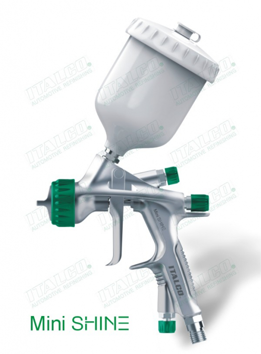 Pistol de vopsit pentru retus, Italco Mini Shine, cana plastic 250 ml, duza la alegere, consum aer 140-190 l/min [4]