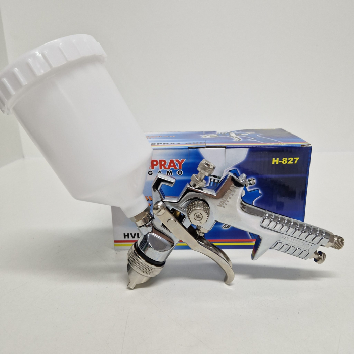 Pistol de vopsit, VB Italia H-827, consum aer 320 l/min, cana sus 600 ml, duza la alegere [3]