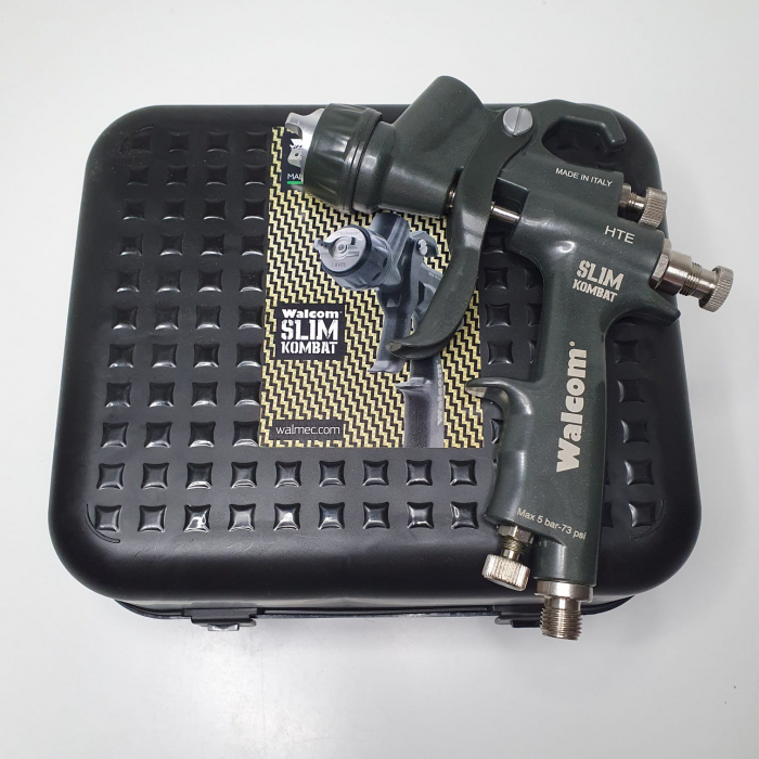Pistol de vopsit, Walcom Slim KOMBAT HTE 8030xx, cupa plastic 600 ml, duza la alegere, valiza, regulator aer, consum aer incepand cu 250 l/min [18]
