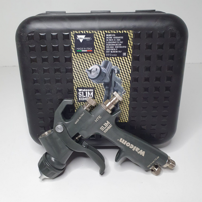 Pistol de vopsit, Walcom Slim KOMBAT HTE 8030xx, cupa plastic 600 ml, duza la alegere, valiza, regulator aer, consum aer incepand cu 250 l/min [10]