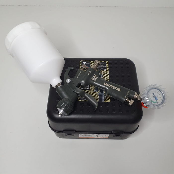 Pistol de vopsit, Walcom Slim KOMBAT HTE 8030xx, cupa plastic 600 ml, duza la alegere, valiza, regulator aer, consum aer incepand cu 250 l/min [14]