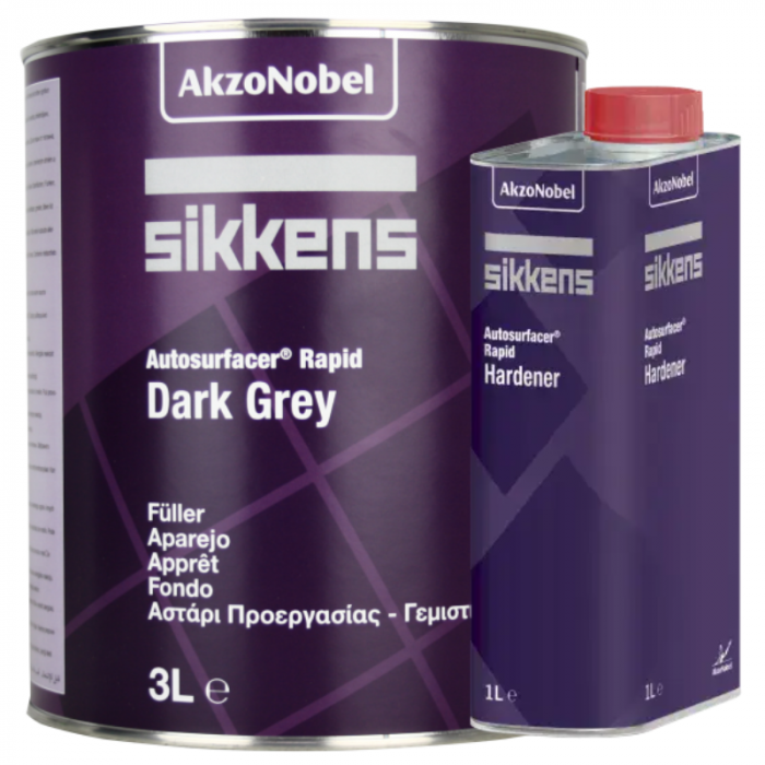 Primer / Filler acrilic 2:1, Sikkens Autosufacer Rapid, culoare gri, gramaj 3 litri filler + 2 litri intaritor [1]
