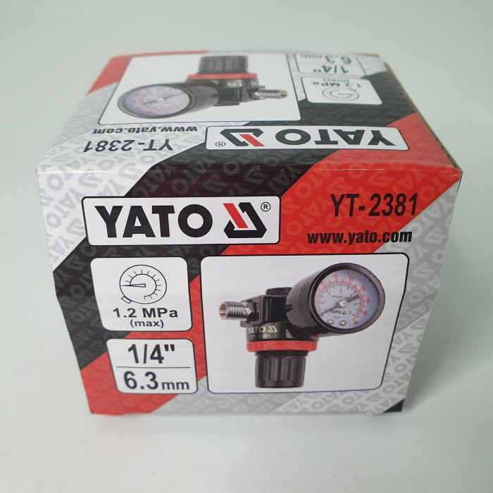Regulator de presiune  cu manometru mecanic,Yato YT-2381, montare pe furtun [7]
