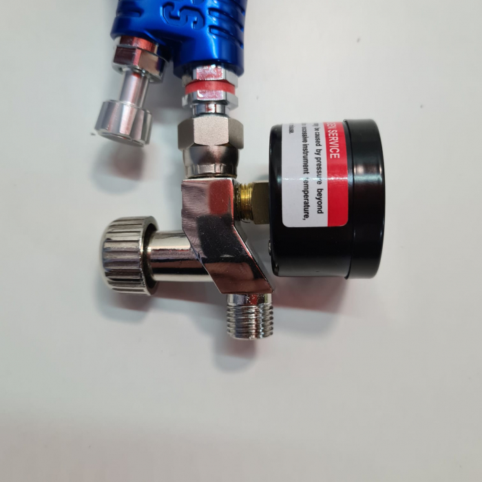 Regulator de presiune aer cu manometru mecanic, DeVilbiss HAV-501, montare pe furtun, cupla 1/4, maxim 11 bar [5]