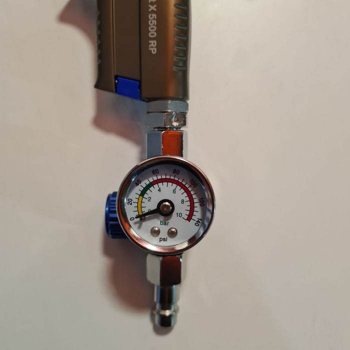 Regulator de presiune aer cu manometru mecanic, ZRBI 656, montare pe furtun, cupla 1/4, maxim 10 bar [3]