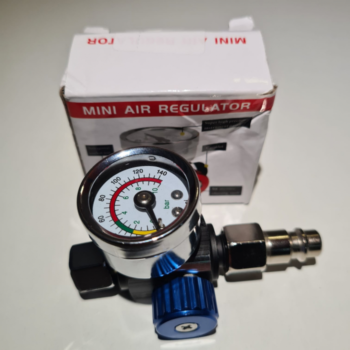 Regulator de presiune aer cu manometru mecanic, ZRBI 656, montare pe furtun, cupla 1/4, maxim 10 bar [6]