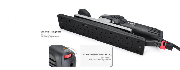 Rindea electrica, Shine Mate ES550-5 Electric Sander, talpa velcro, putere 600w, talpa 70 x 400 mm [4]